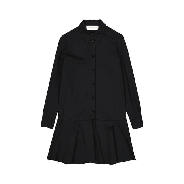 Black Elastane Casual Dress
