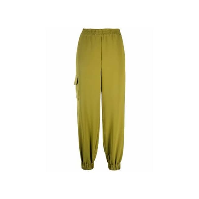 Bicolor Elastane Casual Pants