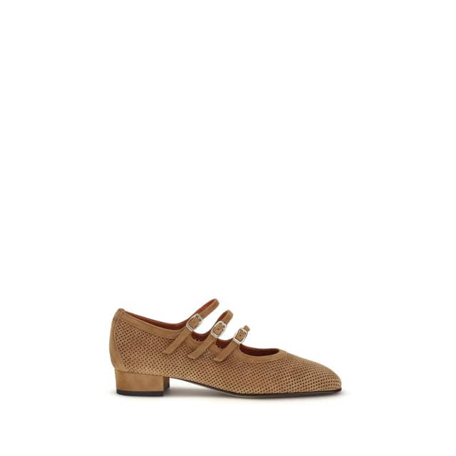 Beige Calf Leather Bos Taurus Ballet Flats