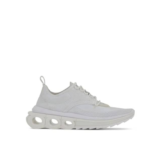 White Nylon Athletic Sneakers