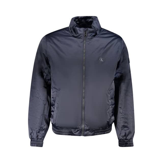 Blue Polyester Men Jacket
