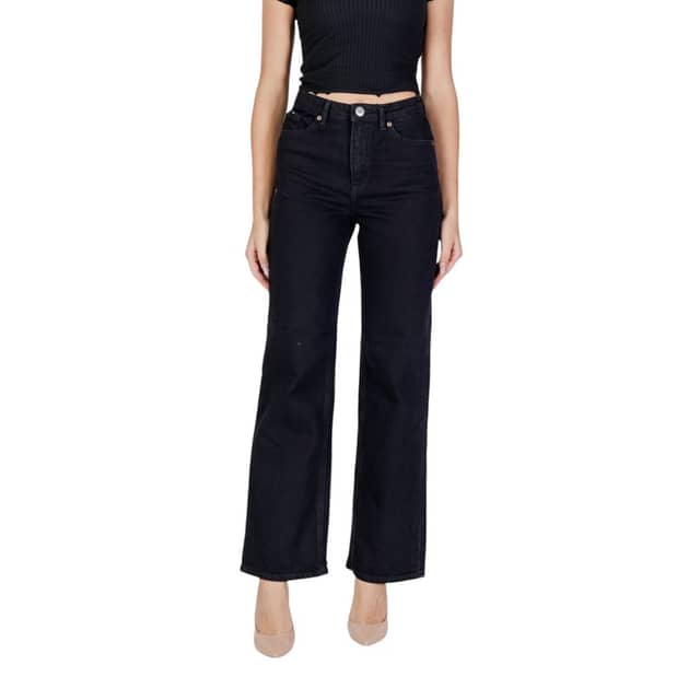 Black Cotton Mom Jeans