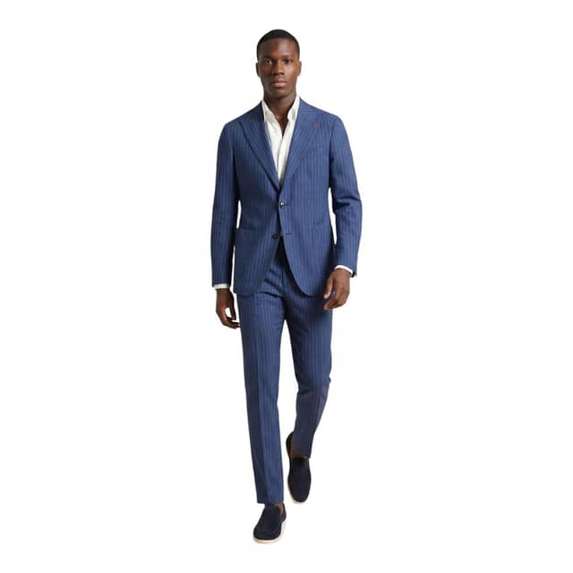 Blue Polyester Two-Piece Suit
