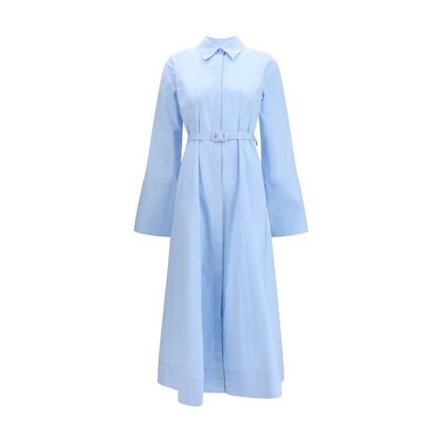 Blue Cotton Casual Dress