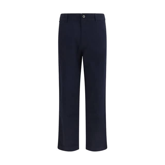 Blue Cotton Casual Pants