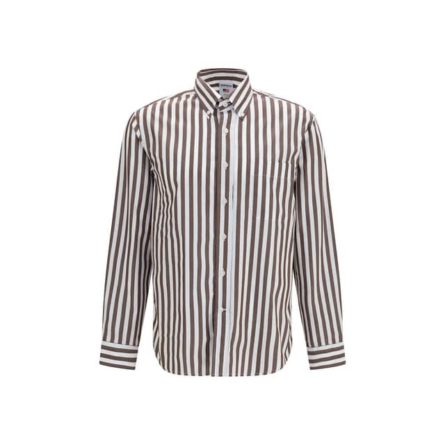 Brown Cotton Pattern Shirt