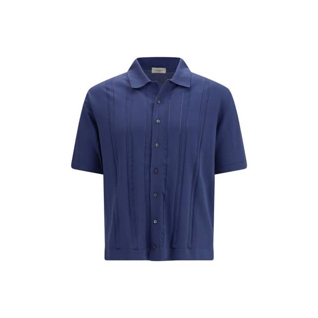 Blue Cotton Polo Shirt