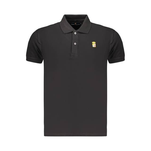 Black Cotton Mens Polo