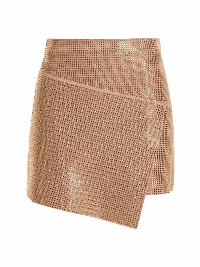 Beige Viscose Long Skirt