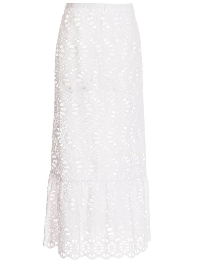 White Cotton Mini Skirt