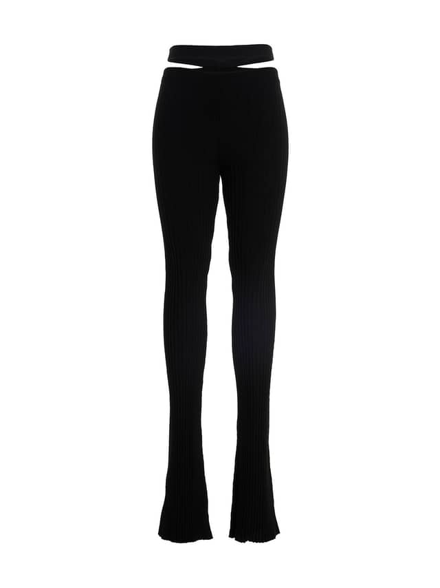 Black Viscose Flared Pants