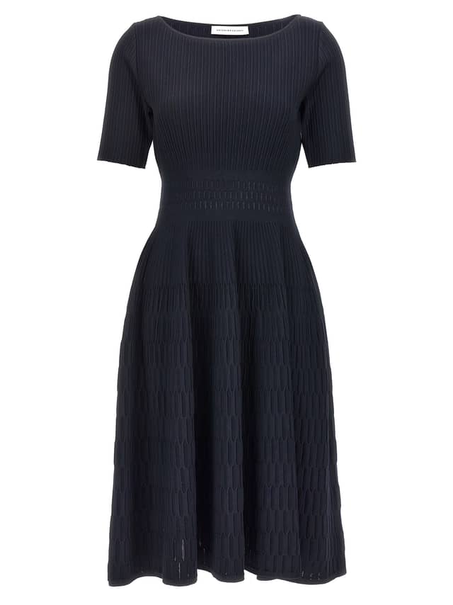 Blue Viscose Midi Dress