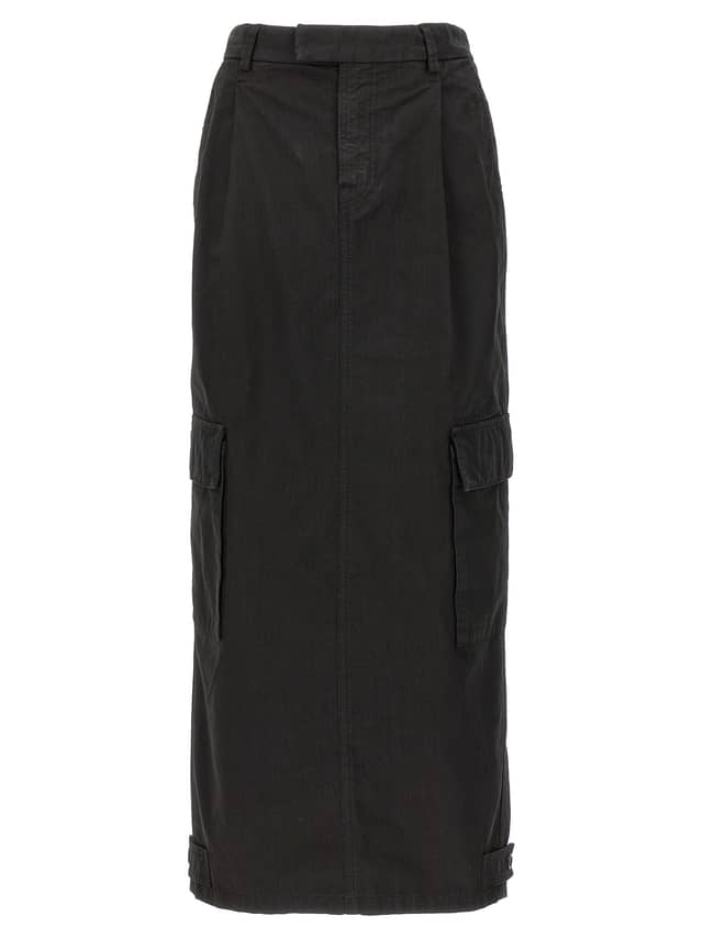 Black Cotton Mini Skirt