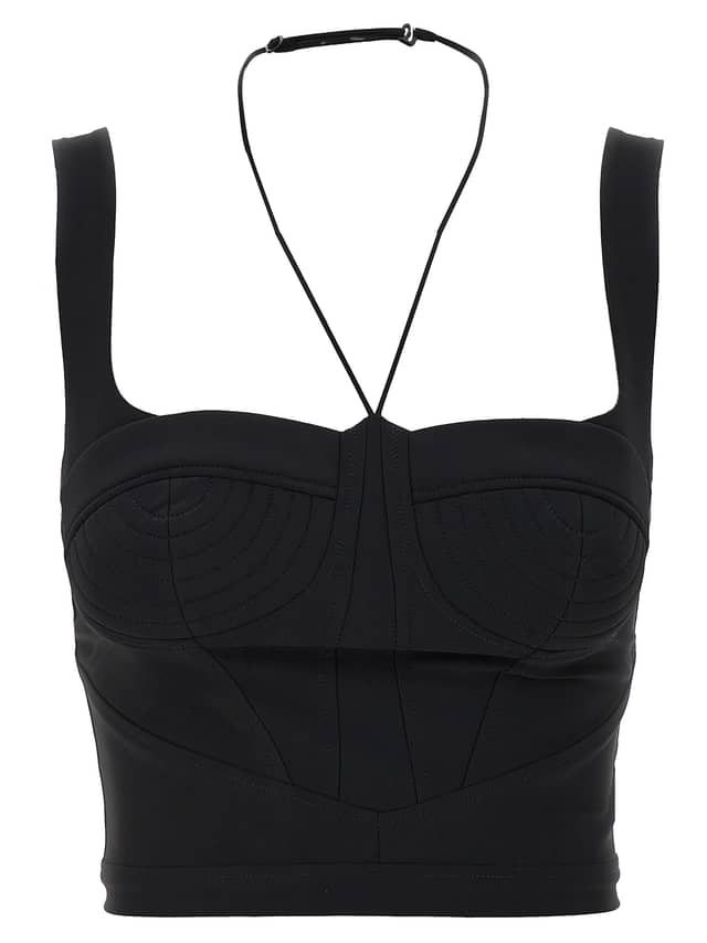 Black Polyamide Tank Tops