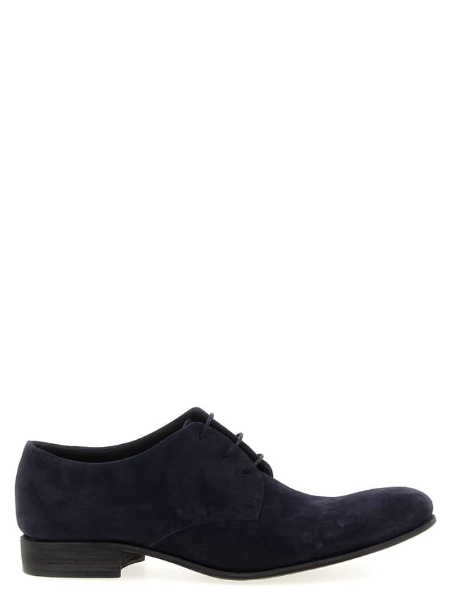 Blue Suede Leather Oxfords And Derbies