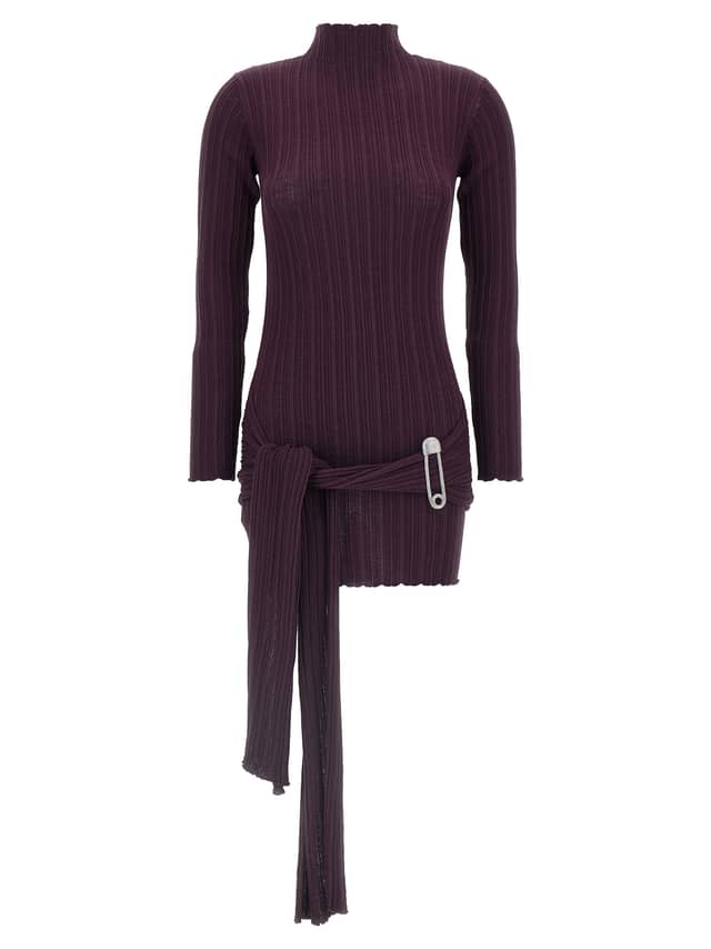 Purple Wool Short Dress