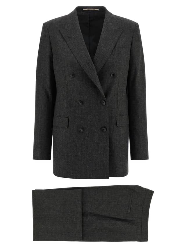 Gray Viscose Two-Piece Suit