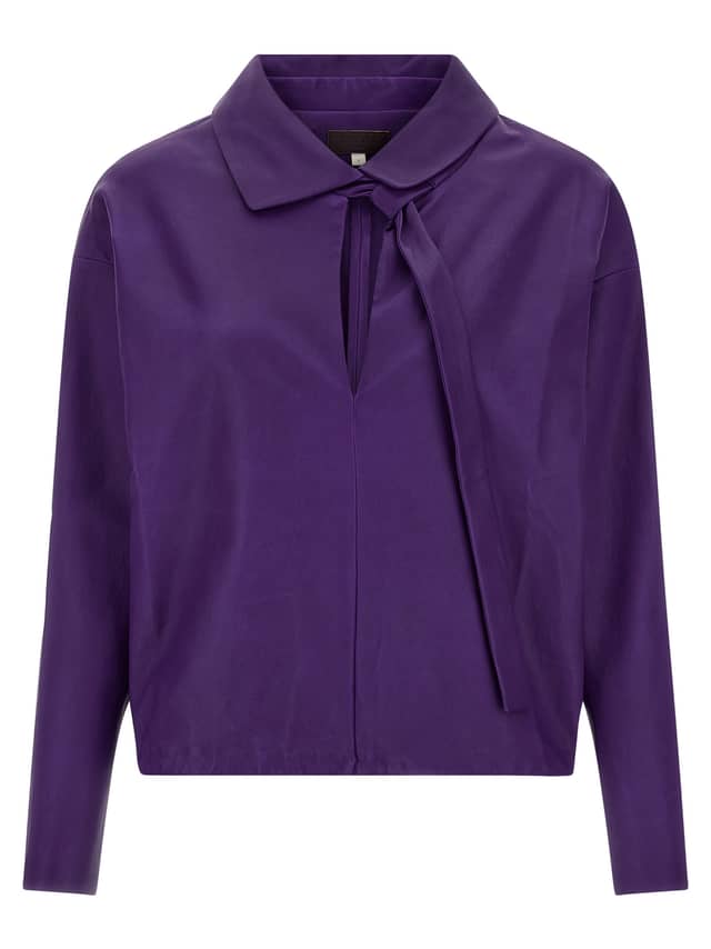Purple Lamb Leather Blouse