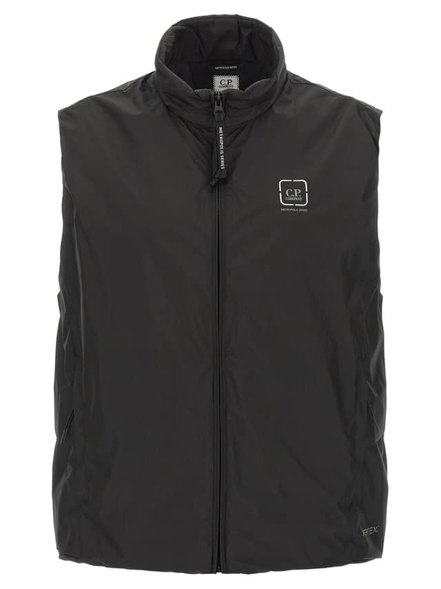 Black Polyamide Sleeveless Jacket