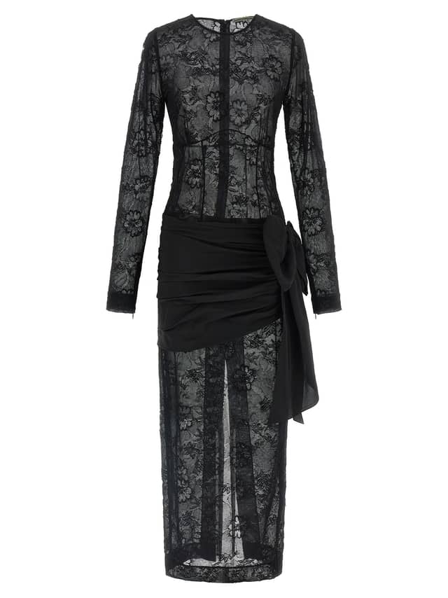 Black Viscose Long Dress