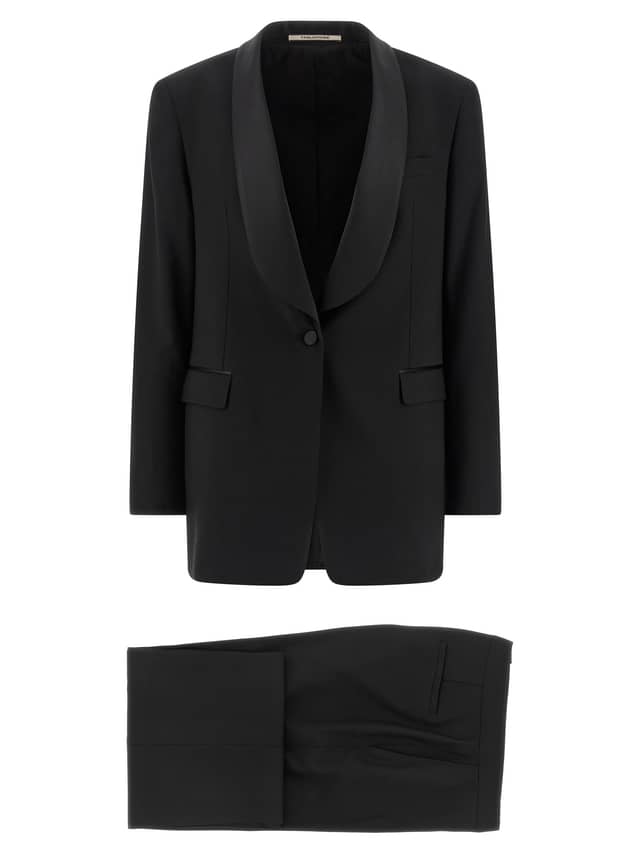 Black Virgin Wool Two-Piece Suit