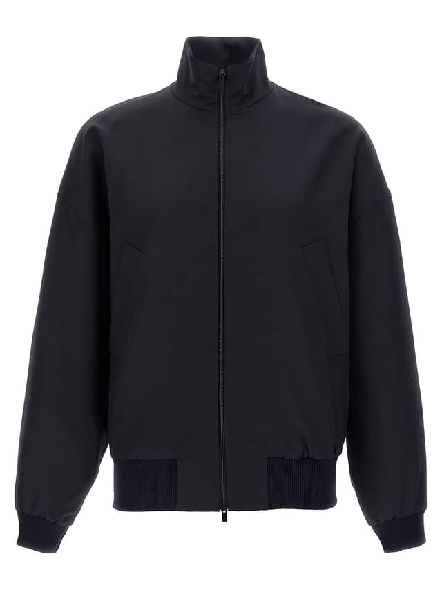 Blue Virgin Wool Full-Length Jacket