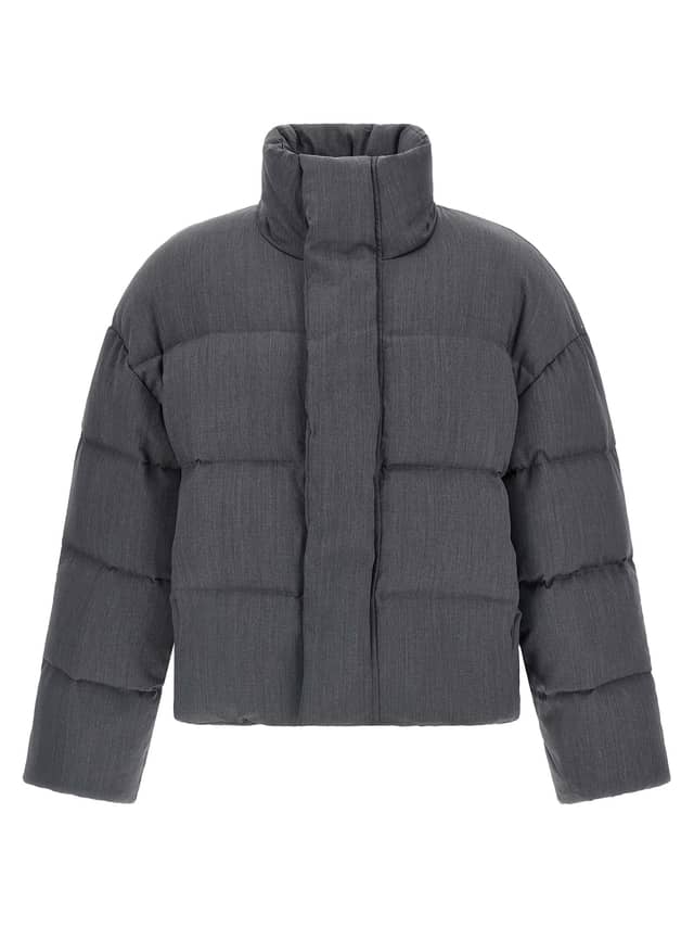 Gray Wool Full-Length Jacket