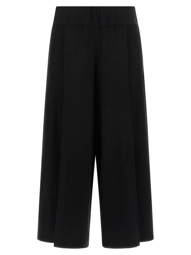 Black Cotton Casual Pants