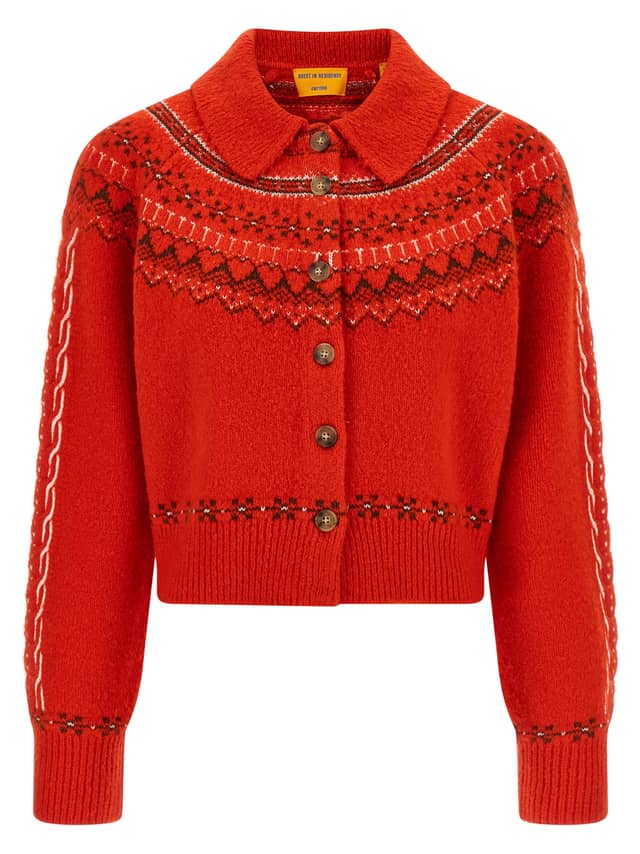 Red Wool Cardigan