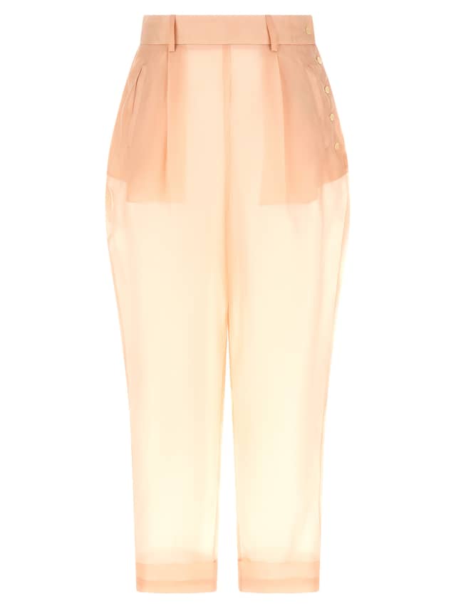 Multicolor Silk Casual Pants