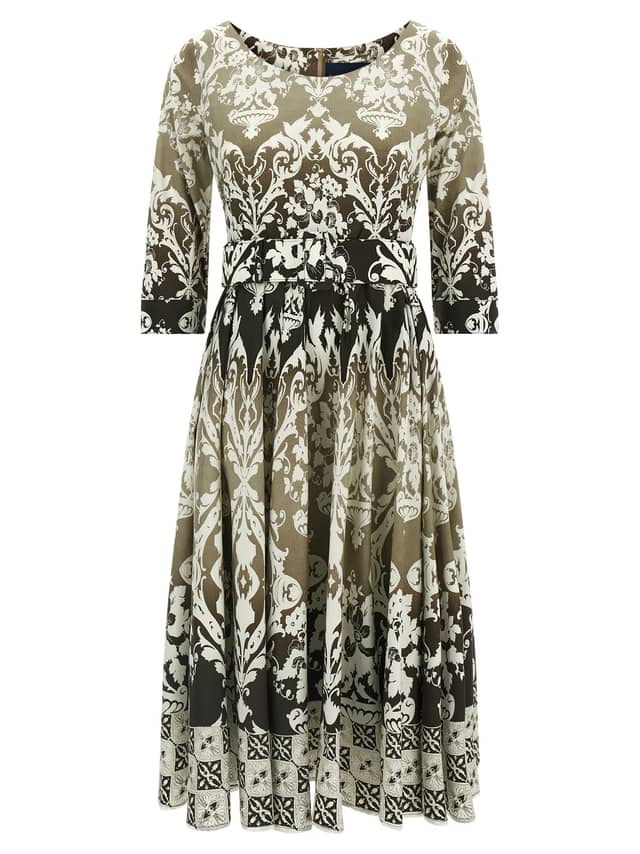 Multicolor Cotton Midi Dress