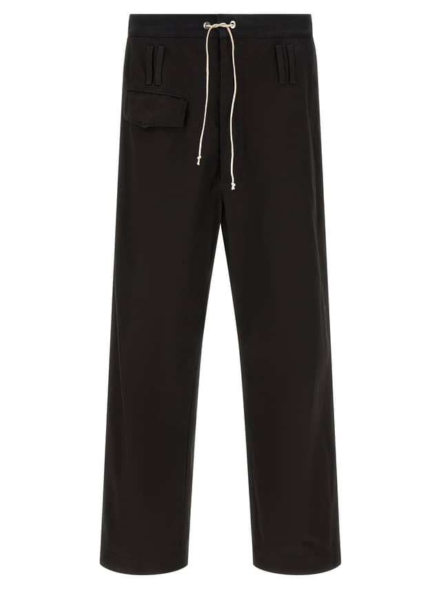 Black Cotton Casual Pants