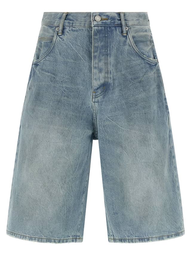 Blue Cotton Bermuda Shorts