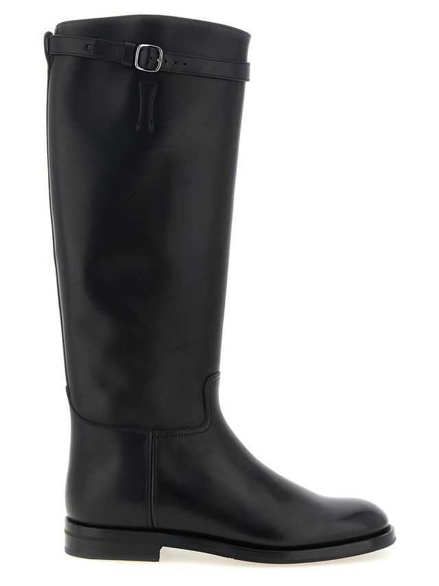 Black Calfskin Over The Knee