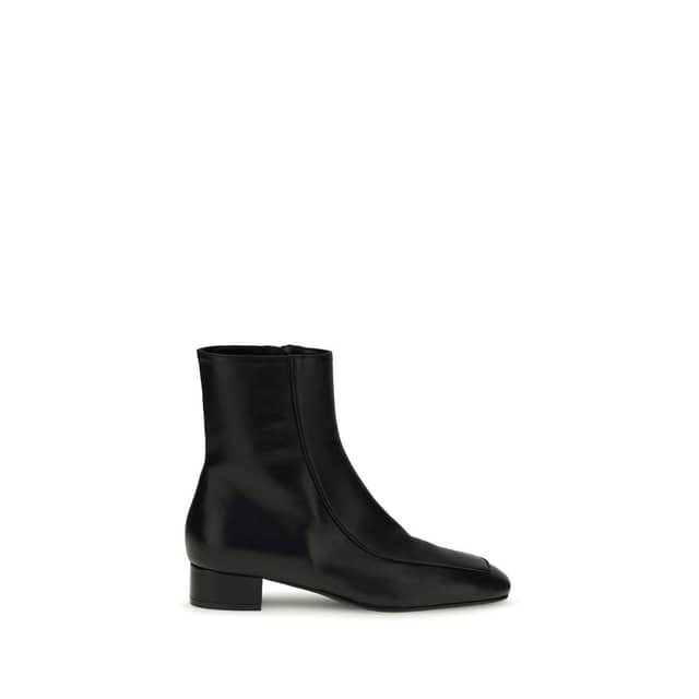 Black Calf Leather Bos Taurus Ankle Boots