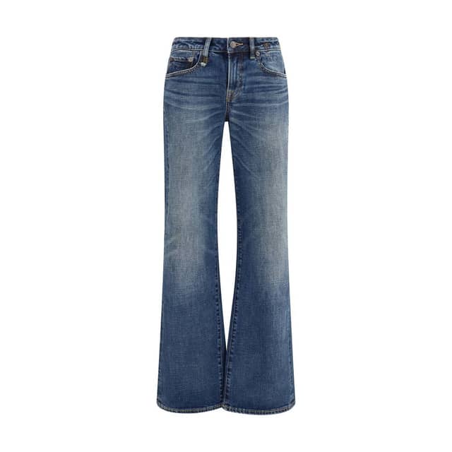 Blue Cotton Straight-Leg Jeans