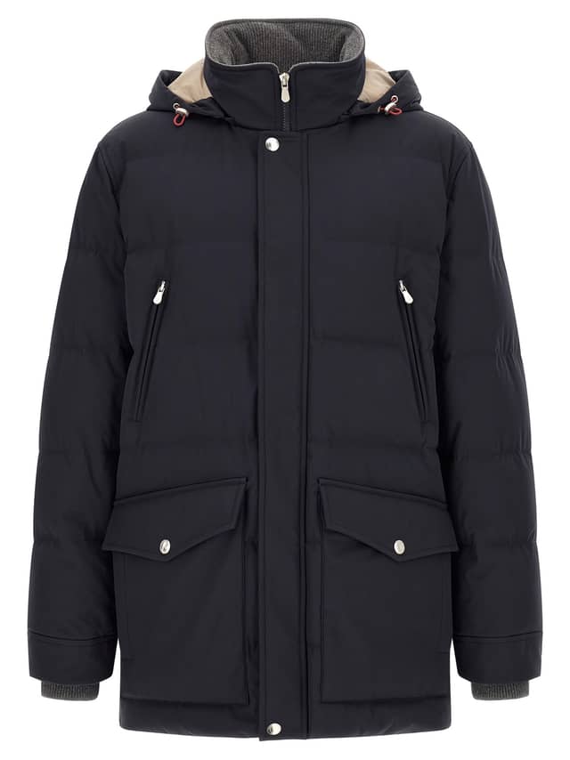 Blue Polyamide Parka