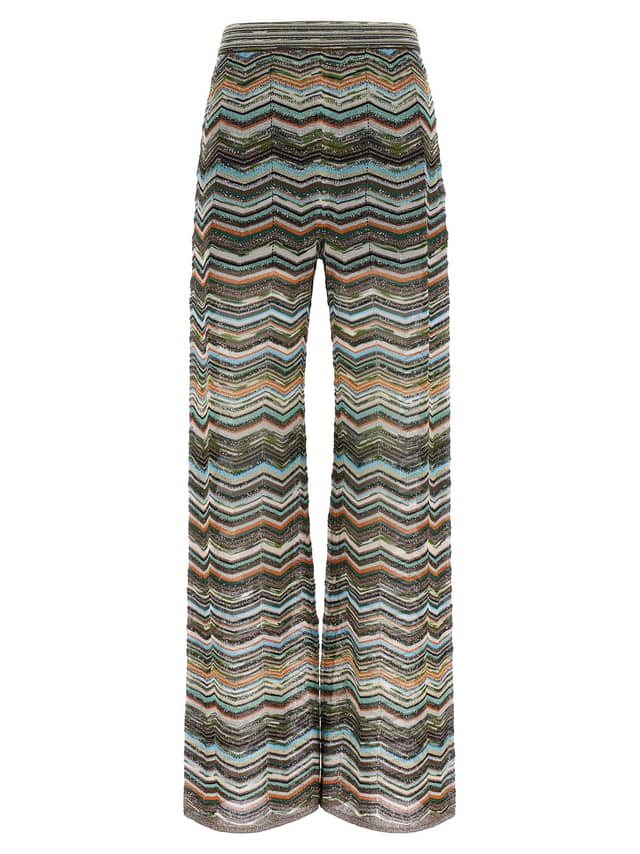 Multicolor Viscose Flared Pants