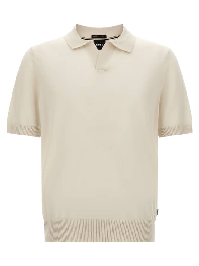 White Virgin Wool Polo Shirt