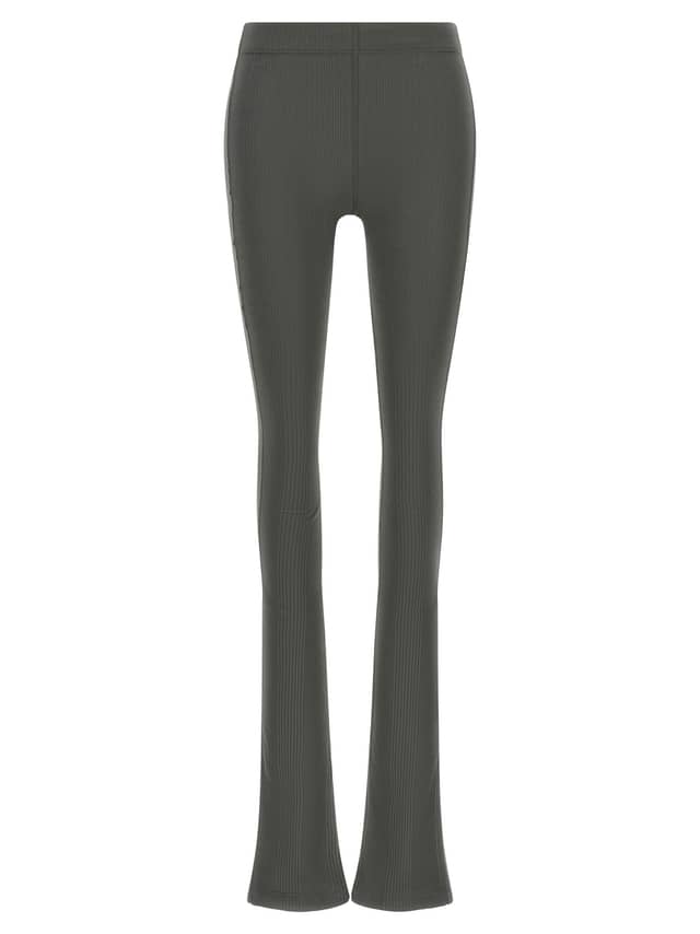 Gray Cotton Flared Pants
