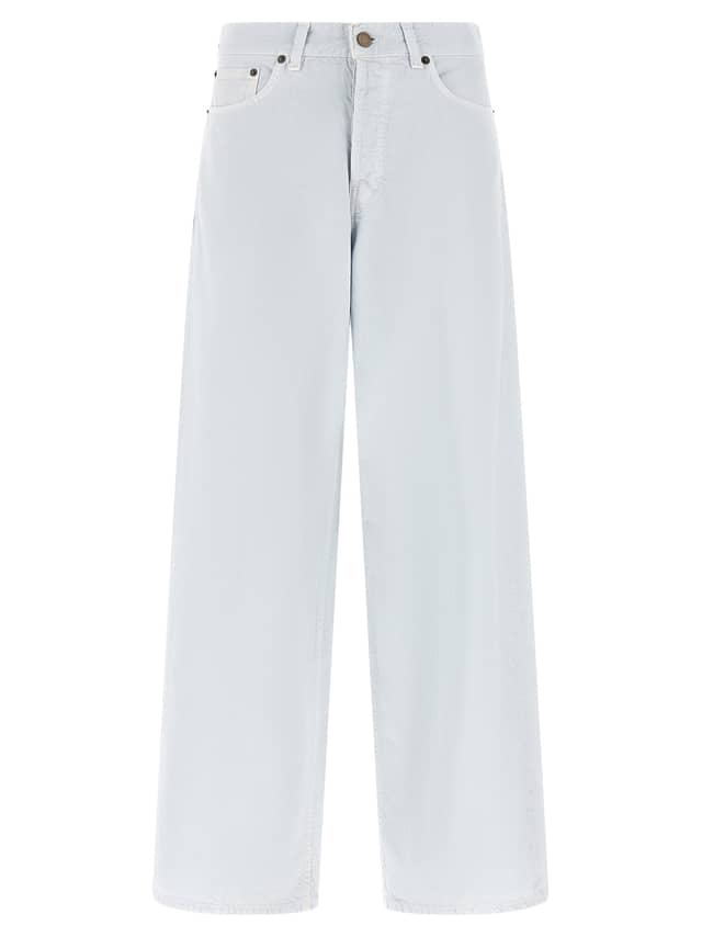 White Cotton Relaxed Fit Jeans