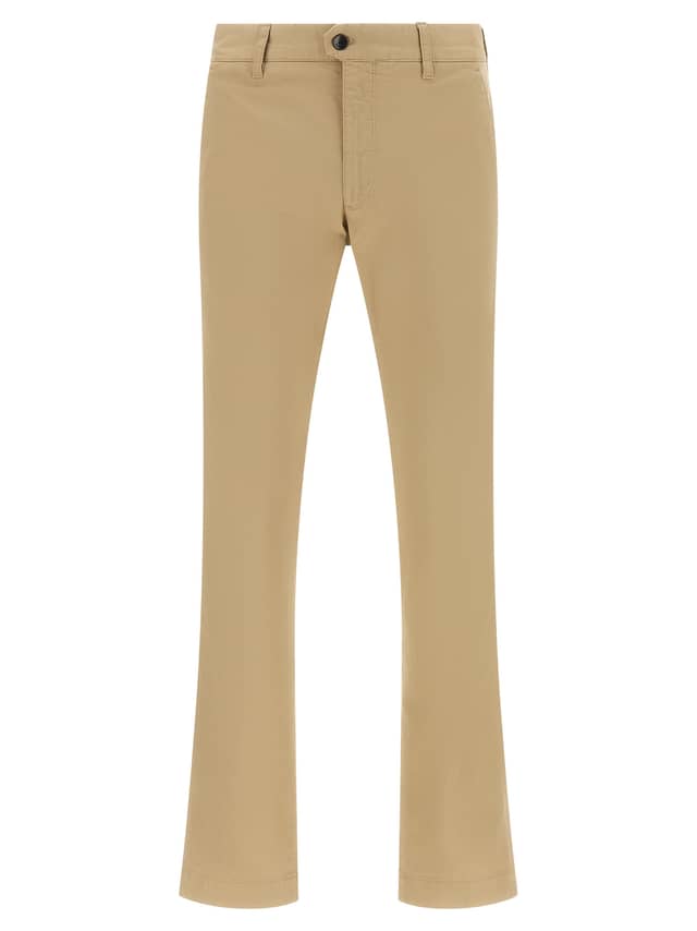 Beige Cotton Chino Pants