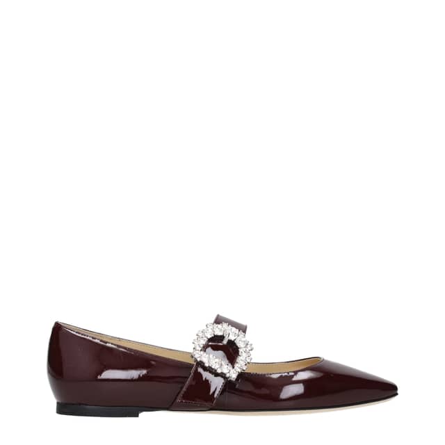 Red Leather Ballet Flats