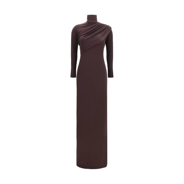 Brown Viscose Casual Dress