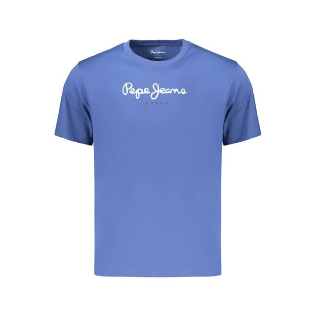 Blue Cotton Men's T-Shirt