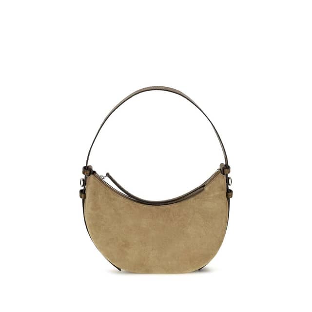 Beige Suede Leather Shoulder Bag