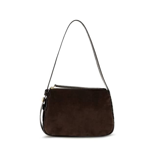 Brown Suede Leather Shoulder Bag