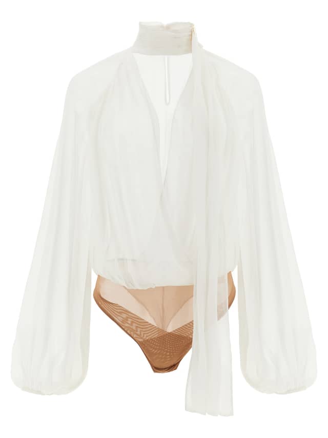 White Viscose Bodysuit