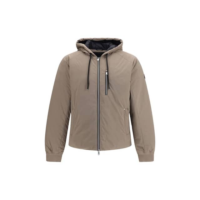 Beige Nylon Full-Length Jacket