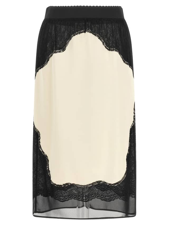 Bicolor Viscose Midi Skirt
